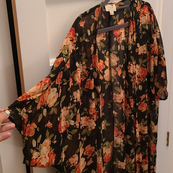 LA Hearts rose kimono one size pacsun - Picture 3 of 5